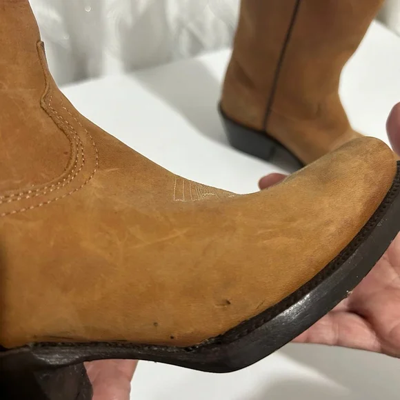 El Pajar Tan Mexican Women's Western Leather Boots Sz 5.5 - Picture 6 of 7
